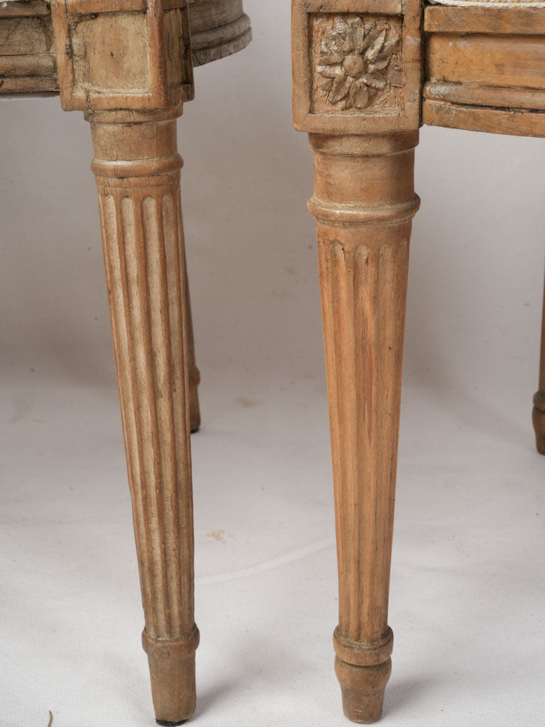 Set of Three Louis XVI Style Open Armchairs w/ Modern Upholstery