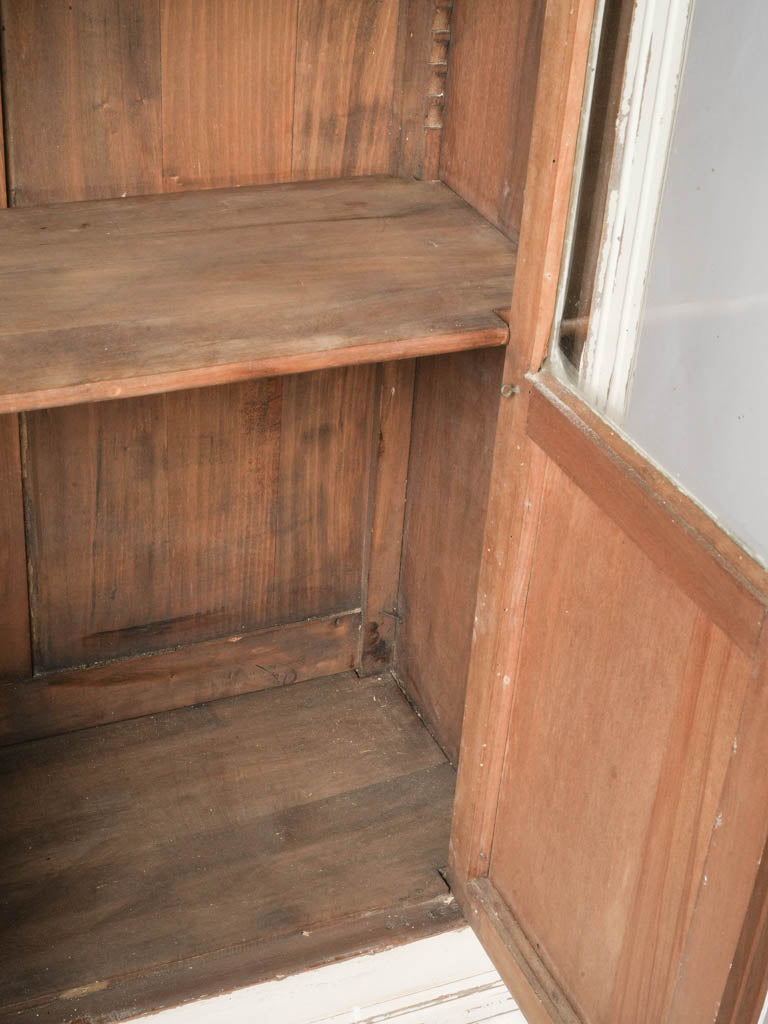 Petite French Painted Display Cabinet with Carved Panels c. 1930 - 74¾"
