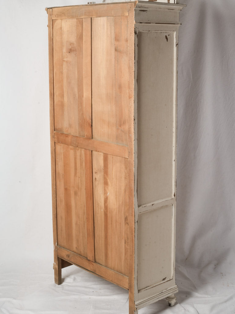Petite French Painted Display Cabinet with Carved Panels c. 1930 - 74¾"