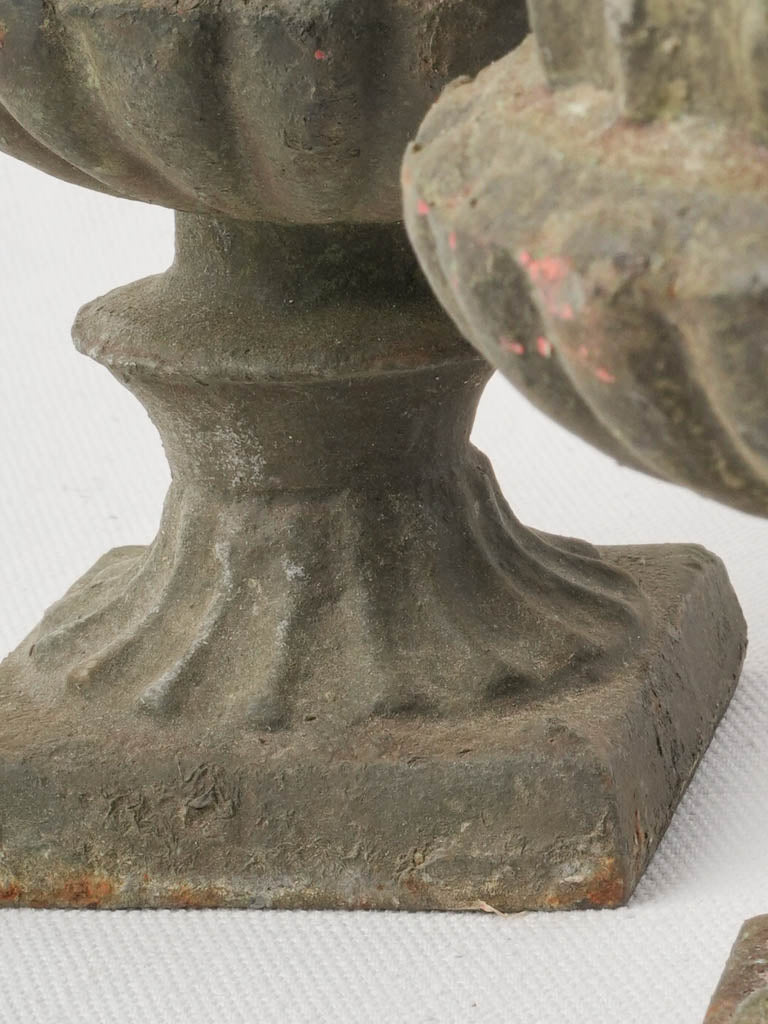 Muted green fluted decorations