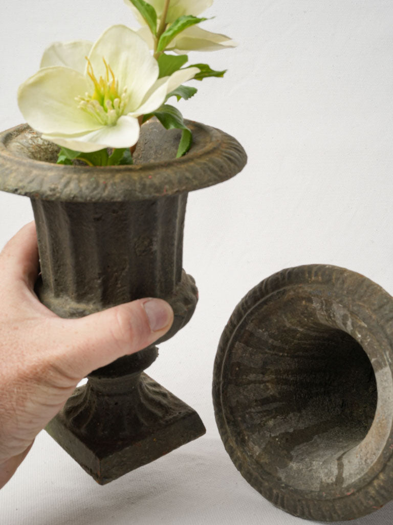 Aged sage-grey decorative planters