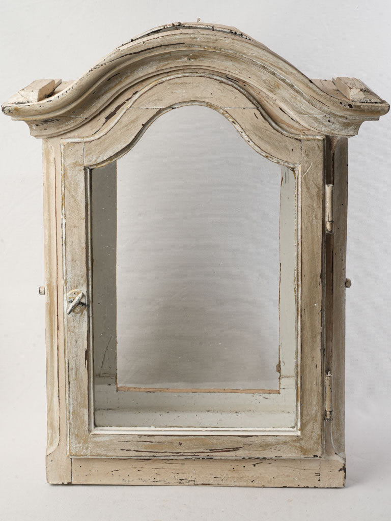 Aged wood wall vitrine