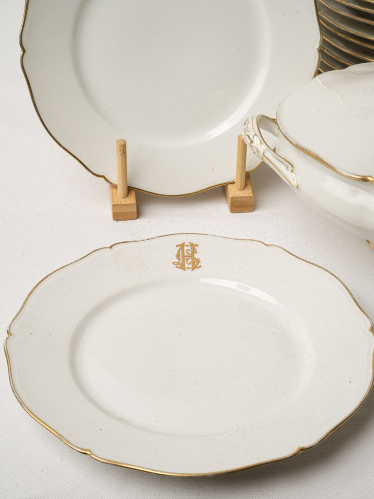 Monogrammed porcelain plates