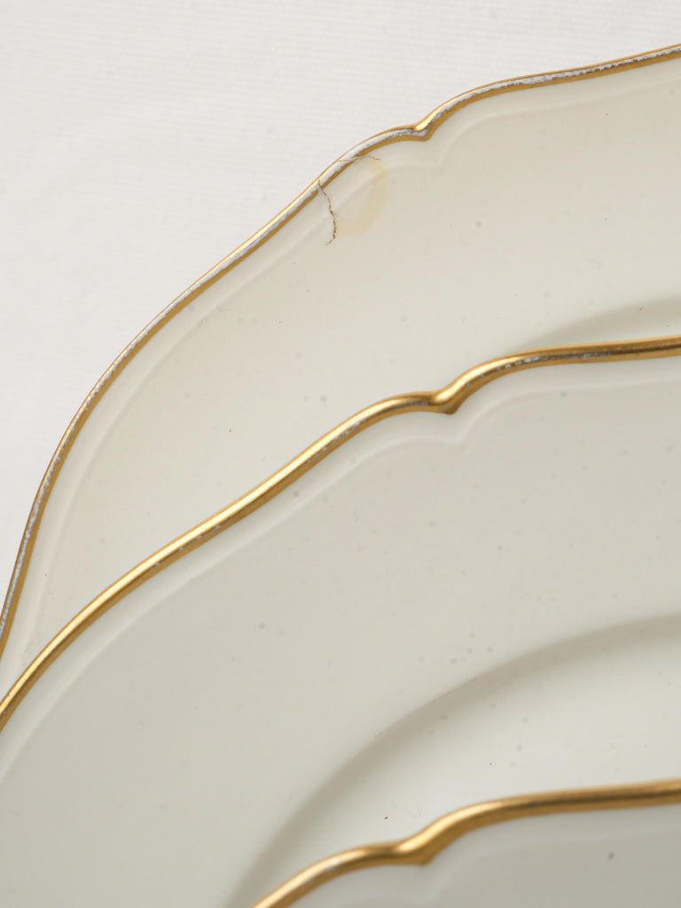 Gold-trimmed porcelain tureen