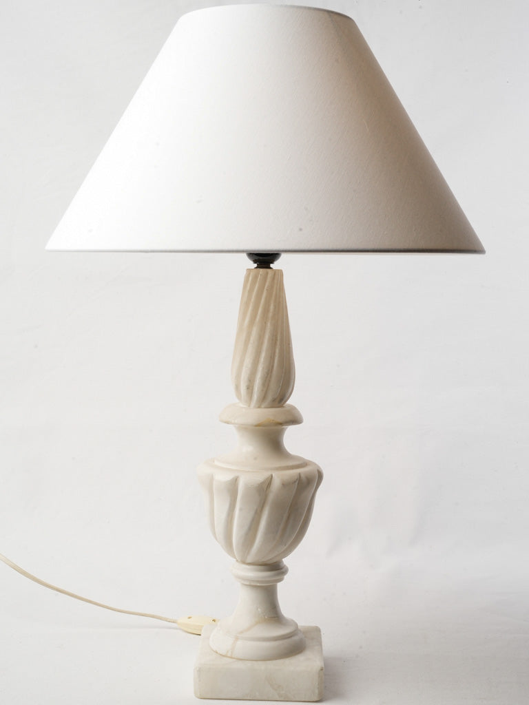 Elegant aged alabaster table lamp