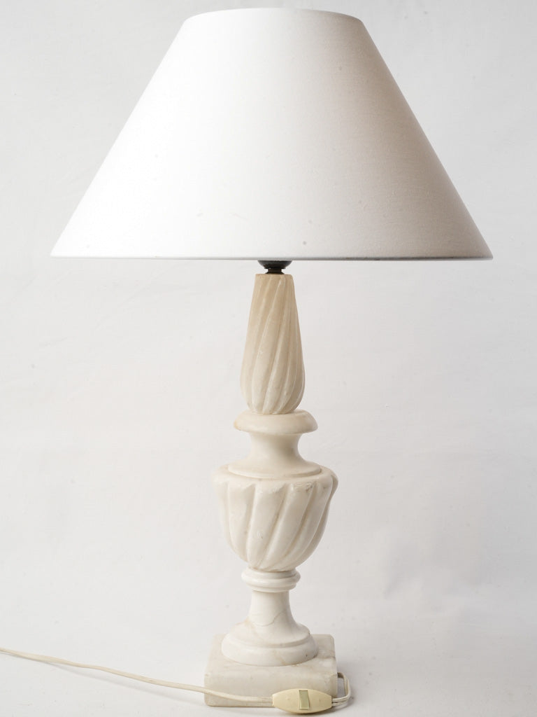 Finely carved alabaster base lamp