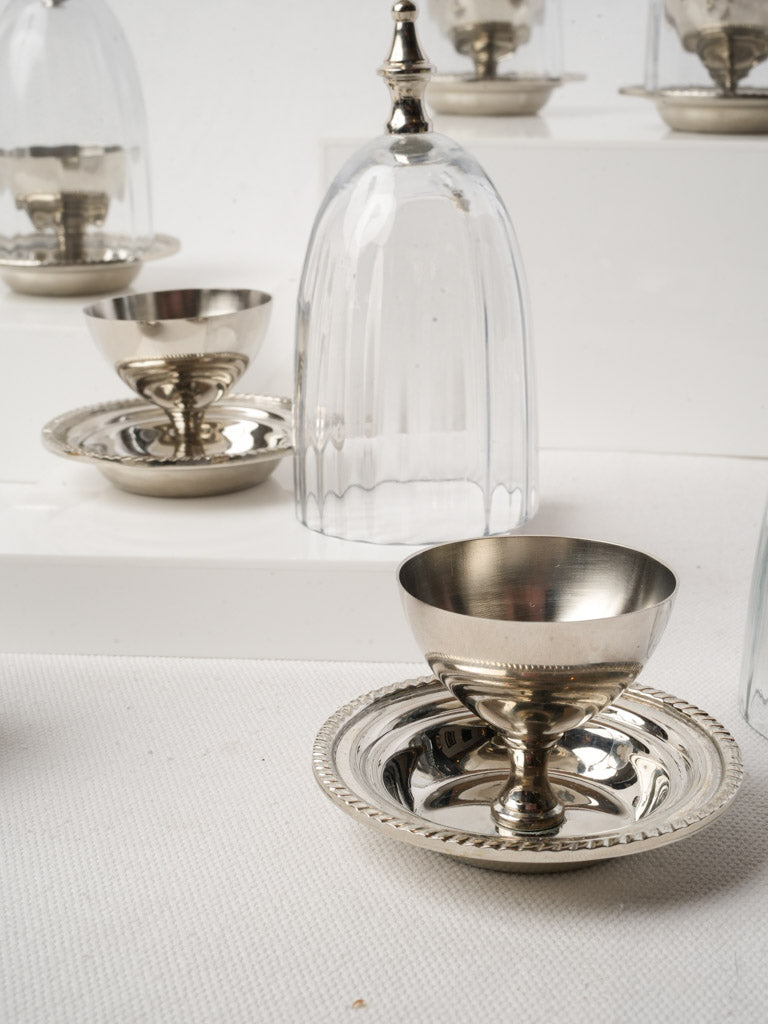 Delicate glass domes egg holders