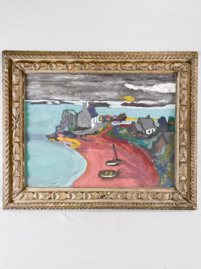 Brittany seascape by an Unknown artist oil on cardboard - circa 1900's - 25¼" x 30¾"