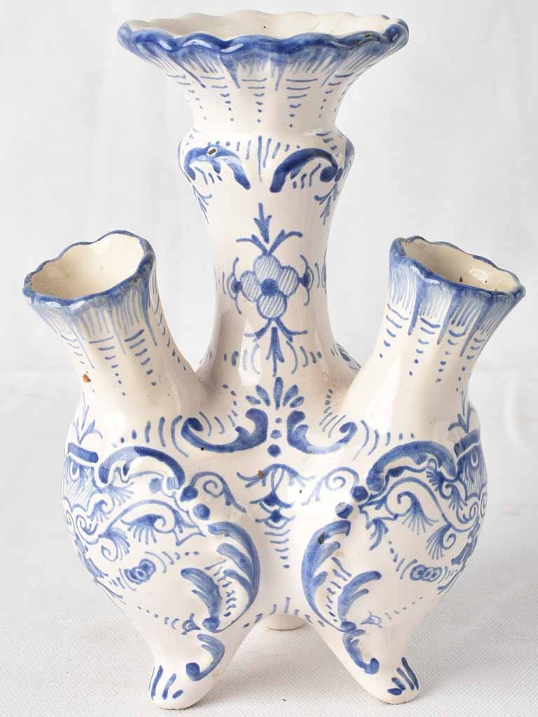 Retro Moustier Faience spring bloom Vase