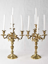 Acanthus-leaf designed bronze candelabras