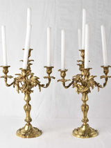 Ornate solid bronze candle holders