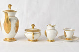 Fine porcelain white and gold coffee set