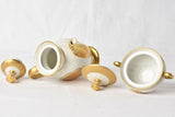 Vintage white and gold coffee saucers