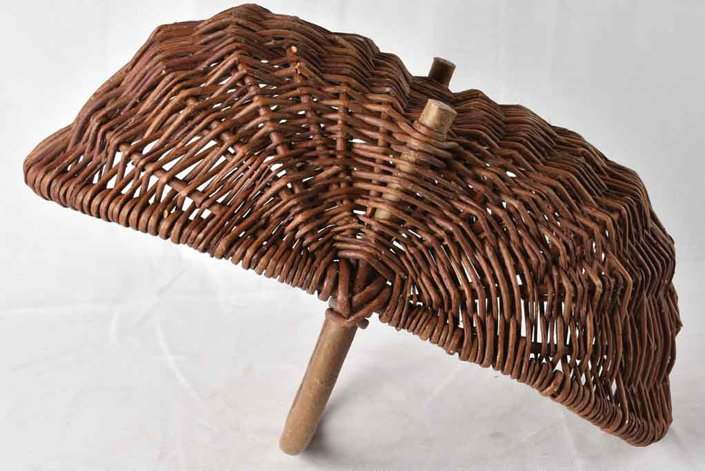 Large antique French wicker harvest basket 21¾"