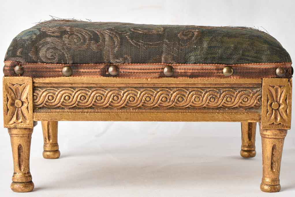 Small antique footrest w/ original upholstery - Louis XVI style 11¾"