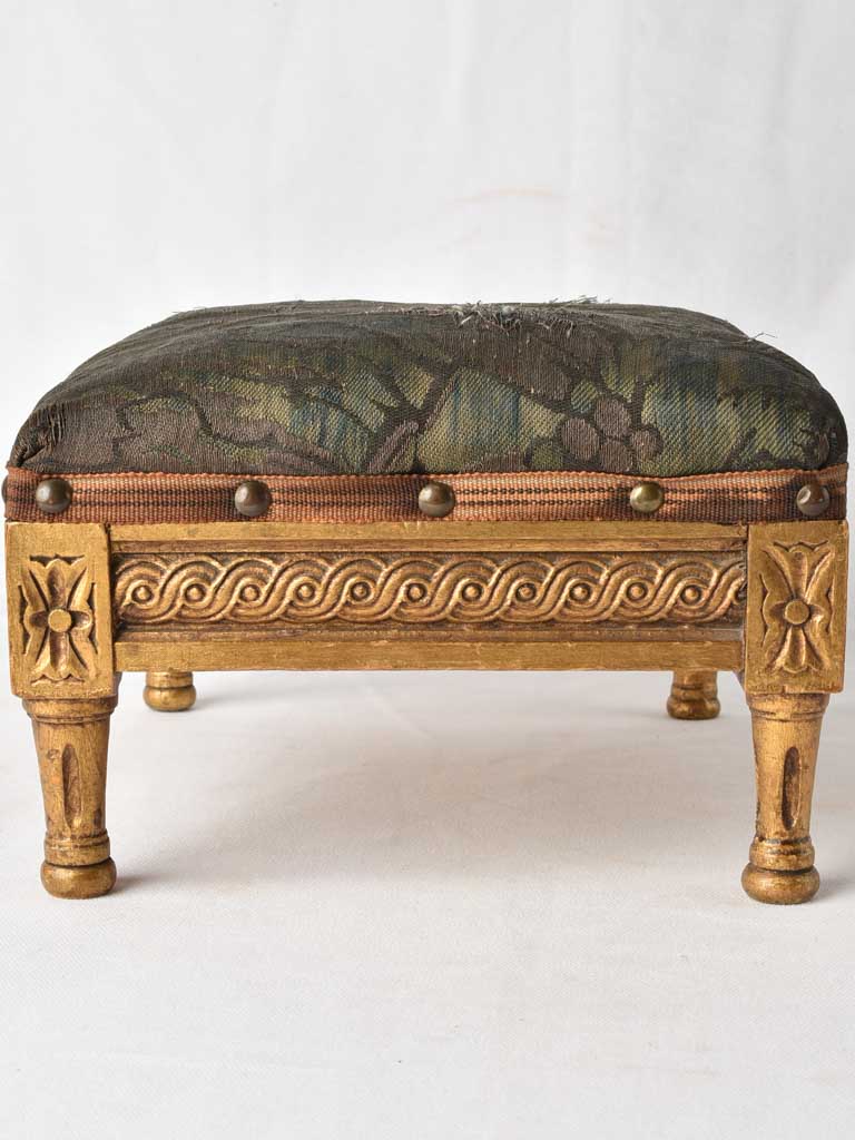 Small antique footrest w/ original upholstery - Louis XVI style 11¾"