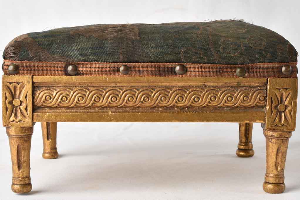 Small antique footrest w/ original upholstery - Louis XVI style 11¾"