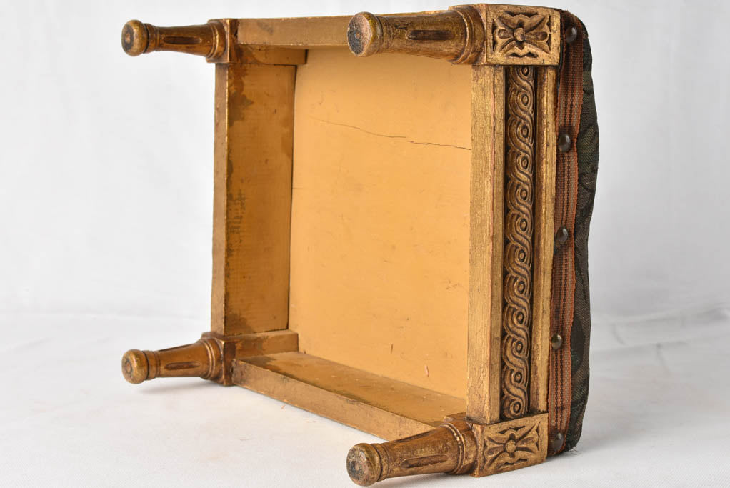 Small antique footrest w/ original upholstery - Louis XVI style 11¾"