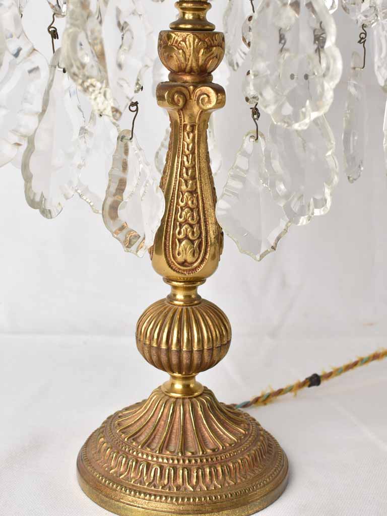 Pair of Louis XV style girandole table lamps- gilded bronze 23¾"