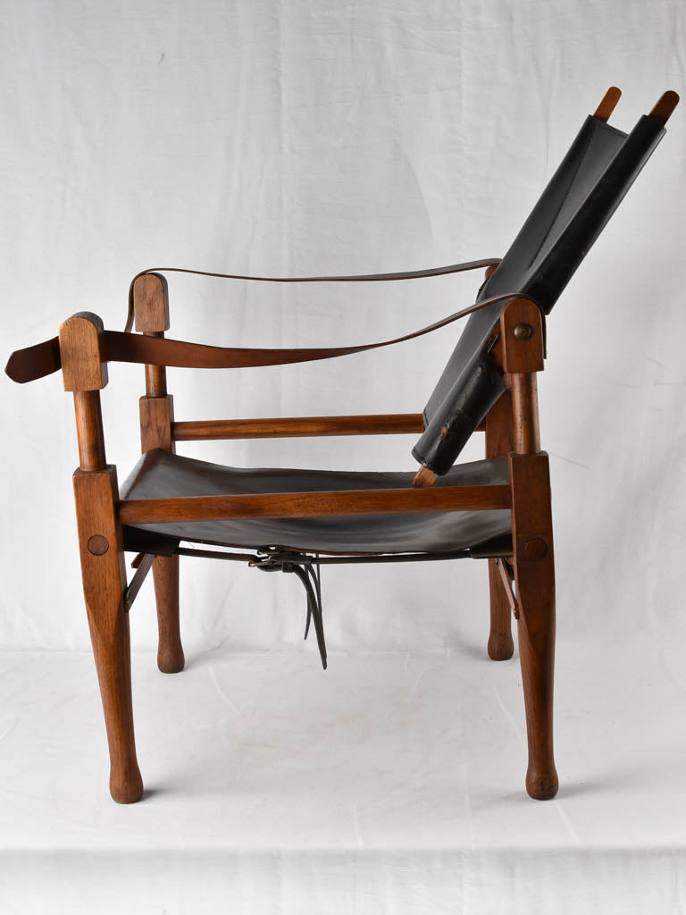 1950s Safari leather armchair - demountable