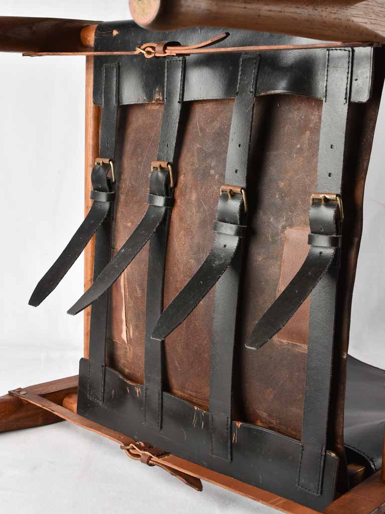 1950s Safari leather armchair - demountable