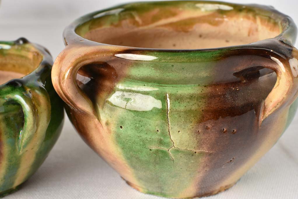 Unique texture brown green cachepots