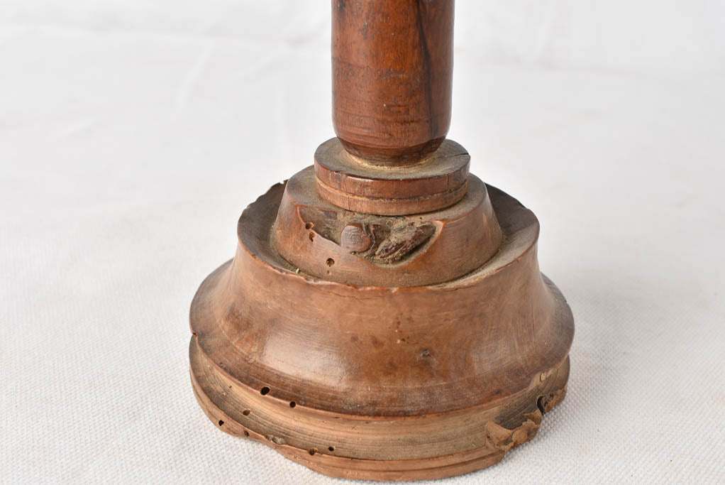 Rare find of cylindrical wooden candlestick