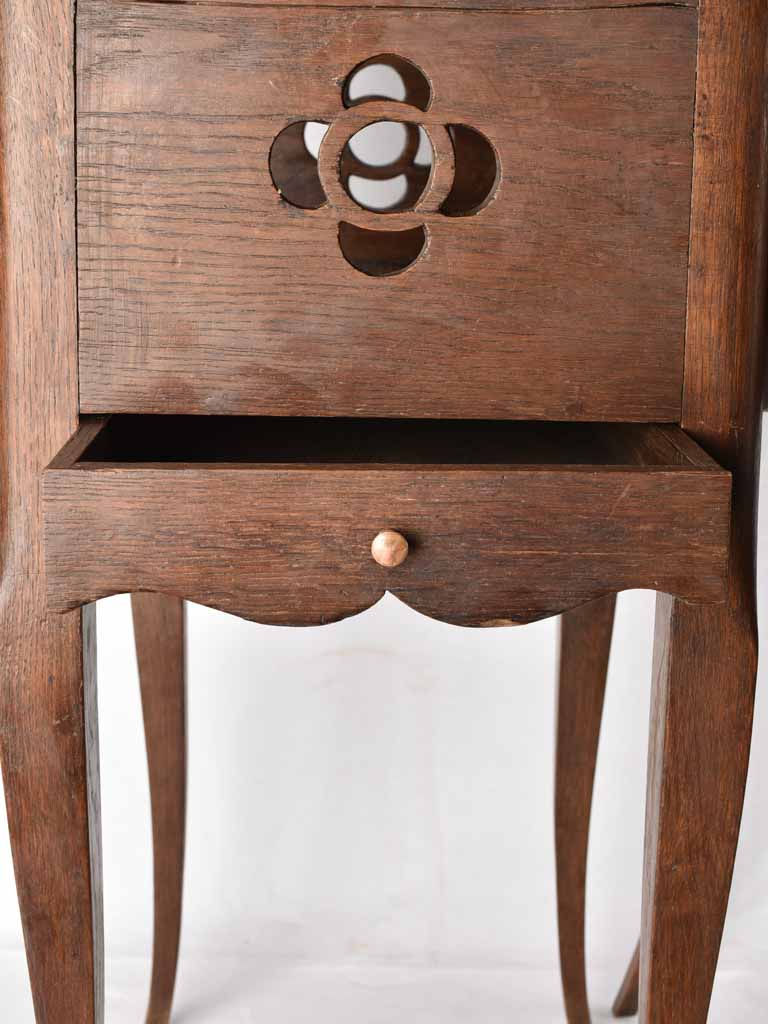 RESERVED DDG Two antique French walnut nightstands