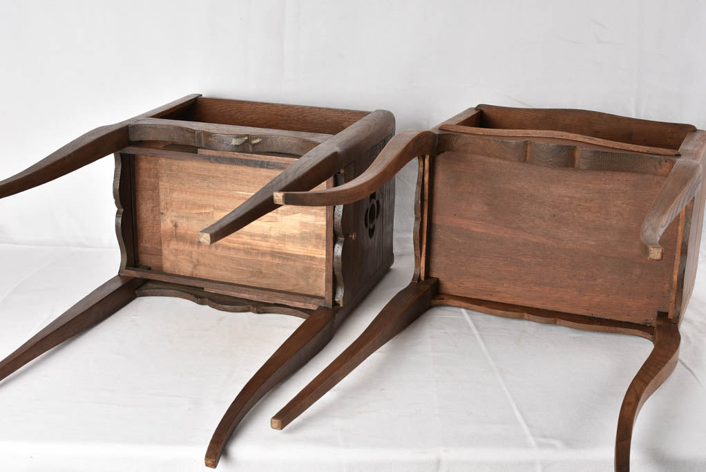 RESERVED DDG Two antique French walnut nightstands
