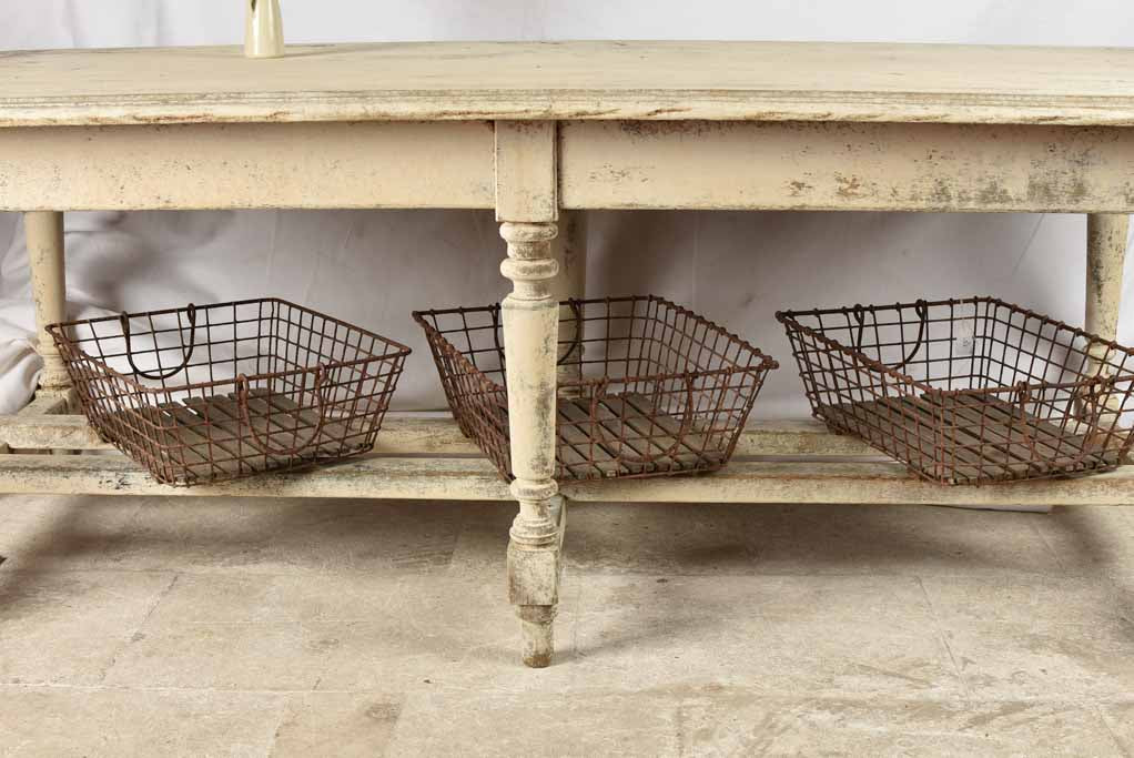 French Gray Pine Kitchen Island