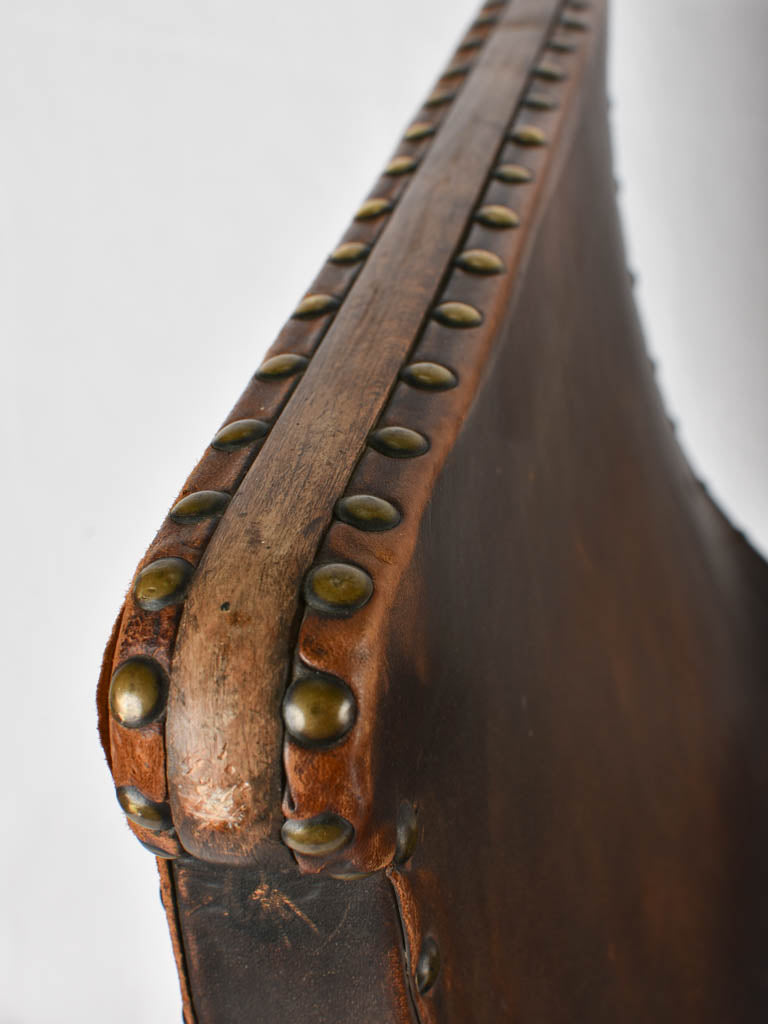 Leather salon stool - 1940s - 27½"