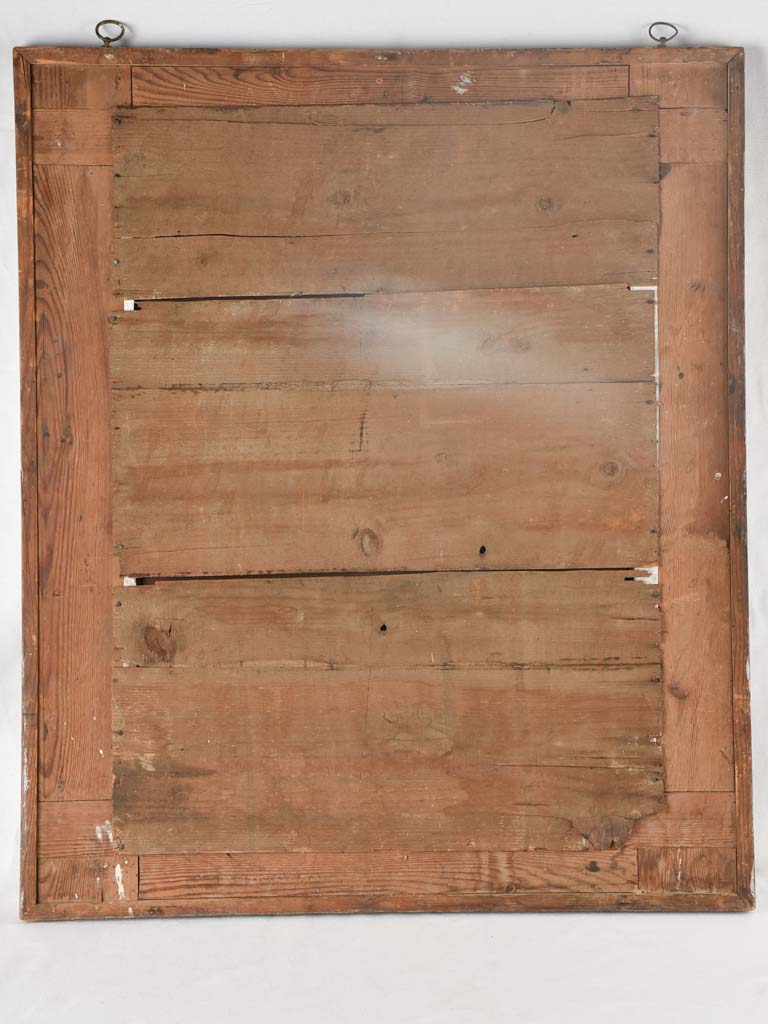 19th century mirror w/ decorative glass frame 35½" x 30"