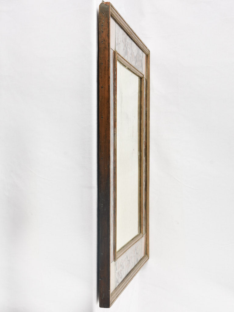 19th century mirror w/ decorative glass frame 35½" x 30"