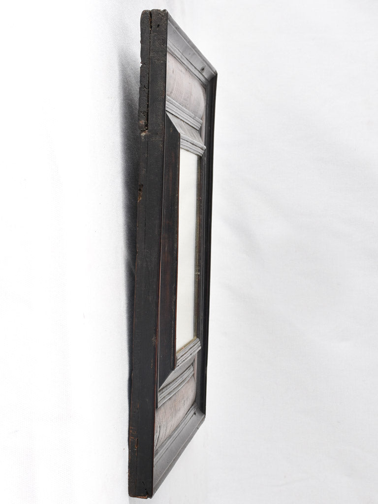 Very small mirror w/ black & brown frame - 17th century Dutch - 17¾" x 15¾"