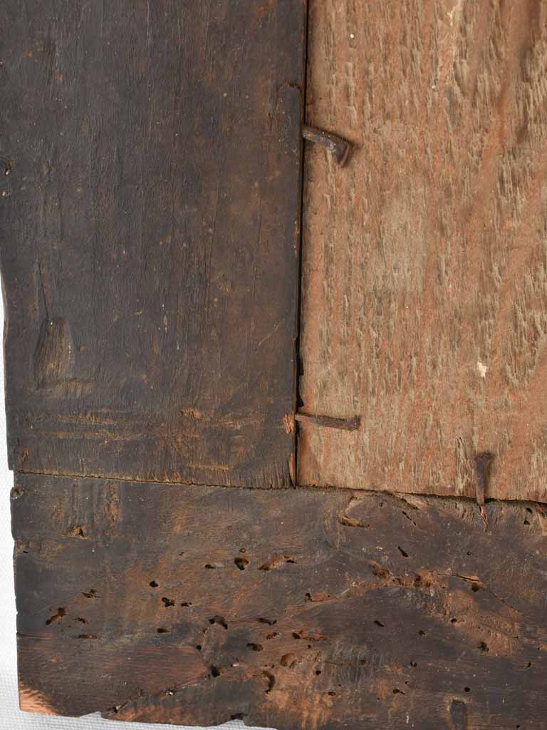 Very small mirror w/ black & brown frame - 17th century Dutch - 17¾" x 15¾"