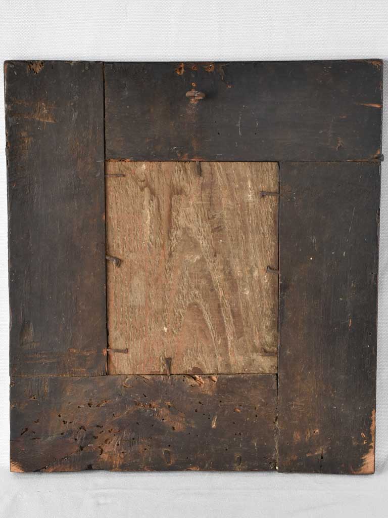 Very small mirror w/ black & brown frame - 17th century Dutch - 17¾" x 15¾"
