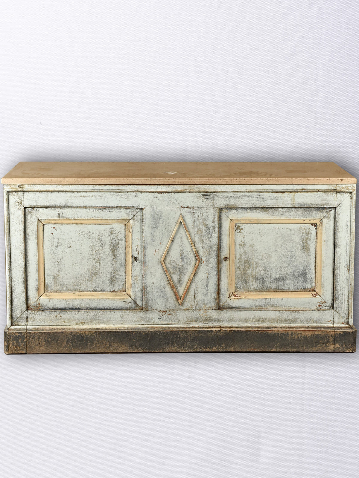 Directoire buffet w/ stone top & blue / beige patina 70¾"