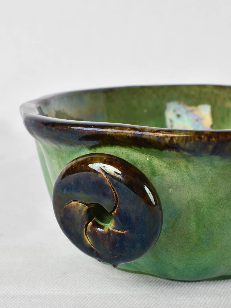 Vintage Dieulefit tureen - green & small 10¾"