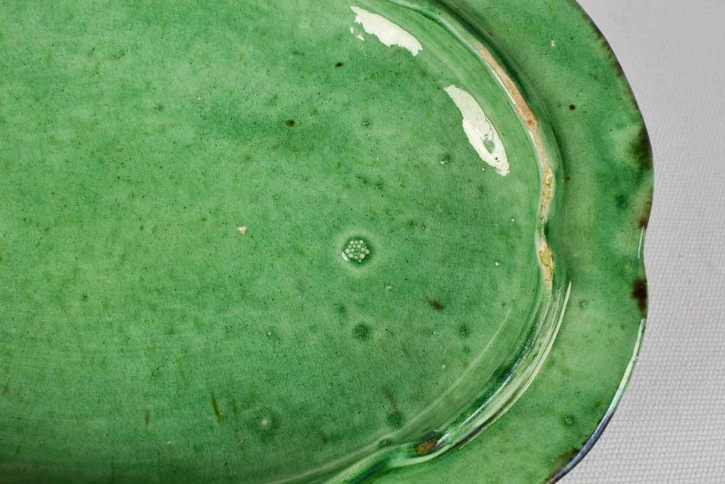 Vintage Dieulefit tureen - green & small 10¾"