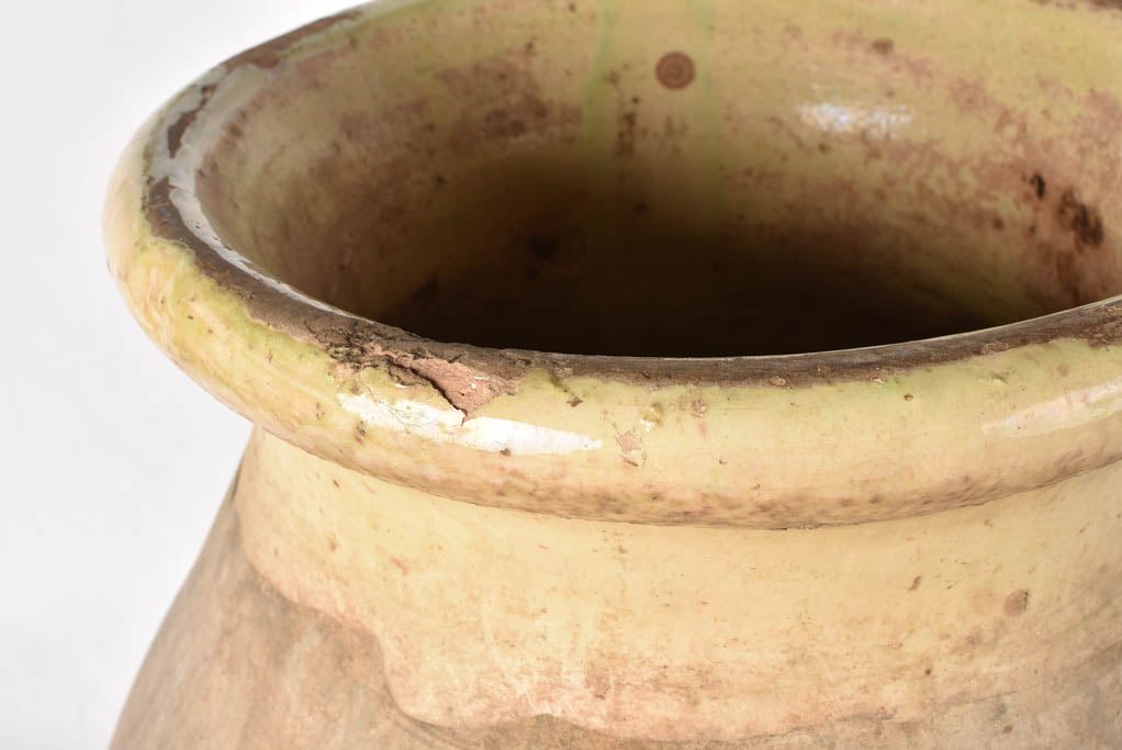 19th century Biot jar w/ yellow rim 22¾"