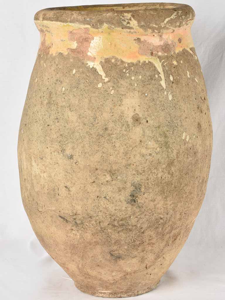Tall 18th century biot jar w/ blush glaze 24½"