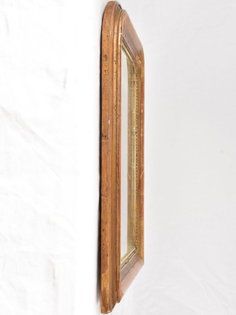 Small gold LP w/ gilding & beads 25¼" x 19¾"