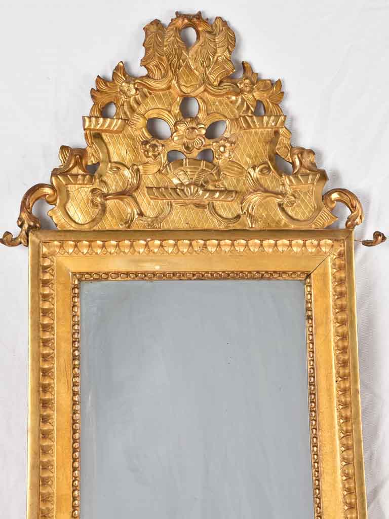 Handsome decorative pediment gilded mirror