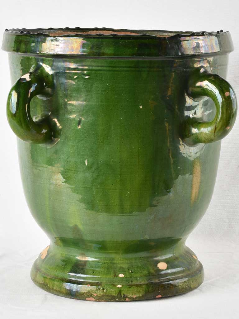 Green Castelnaudary planter - 4 handles 17¾"