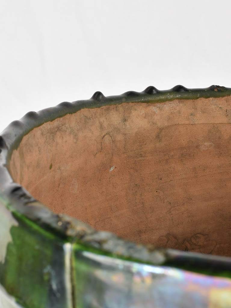 Green Castelnaudary planter - 4 handles 17¾"