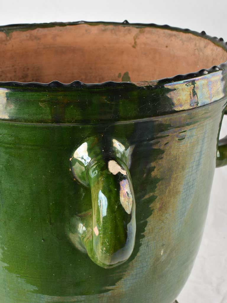 Green Castelnaudary planter - 4 handles 17¾"
