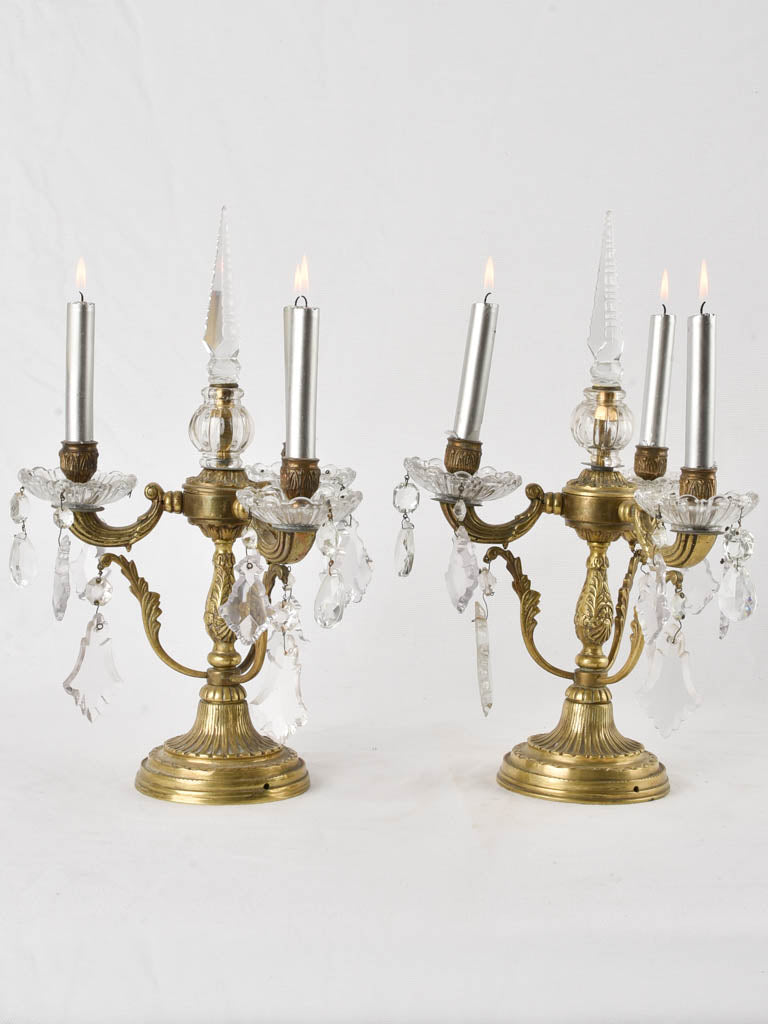 Classic Girandoles with Bronze Bases
