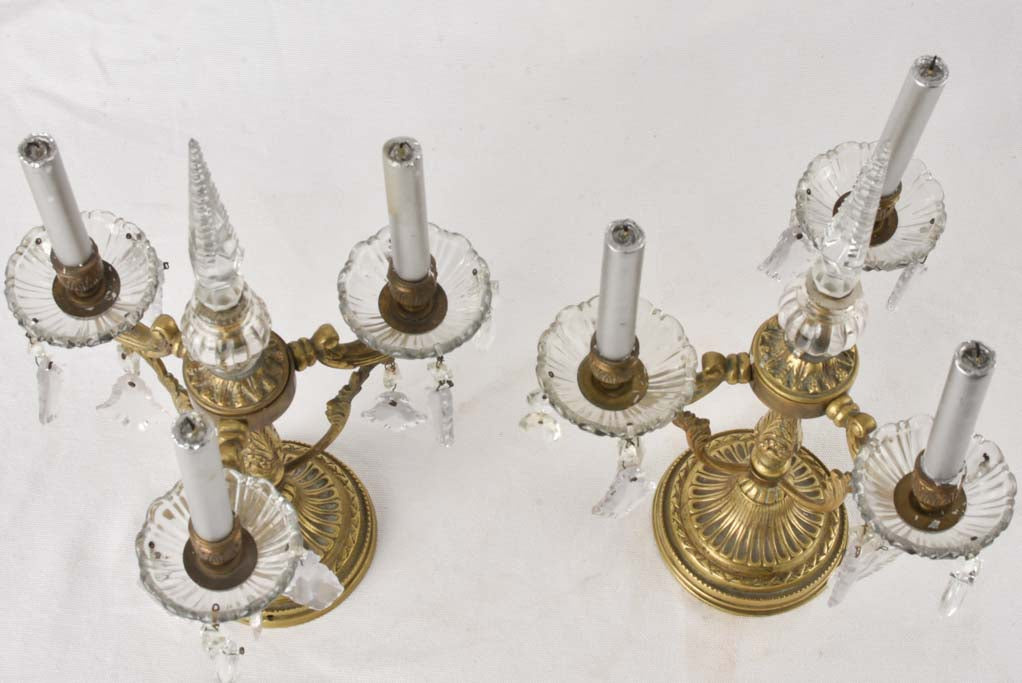 Ornate Antique Bronze Girandole Set