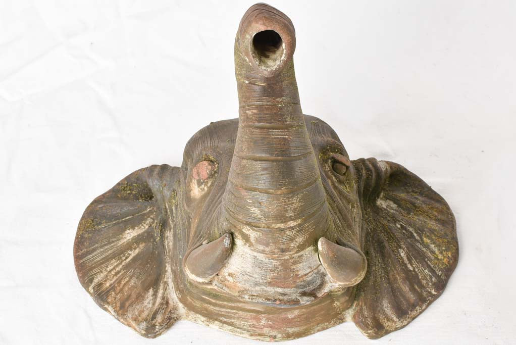 Pair of elephant head sculptures - early 20th century - 15¼"
