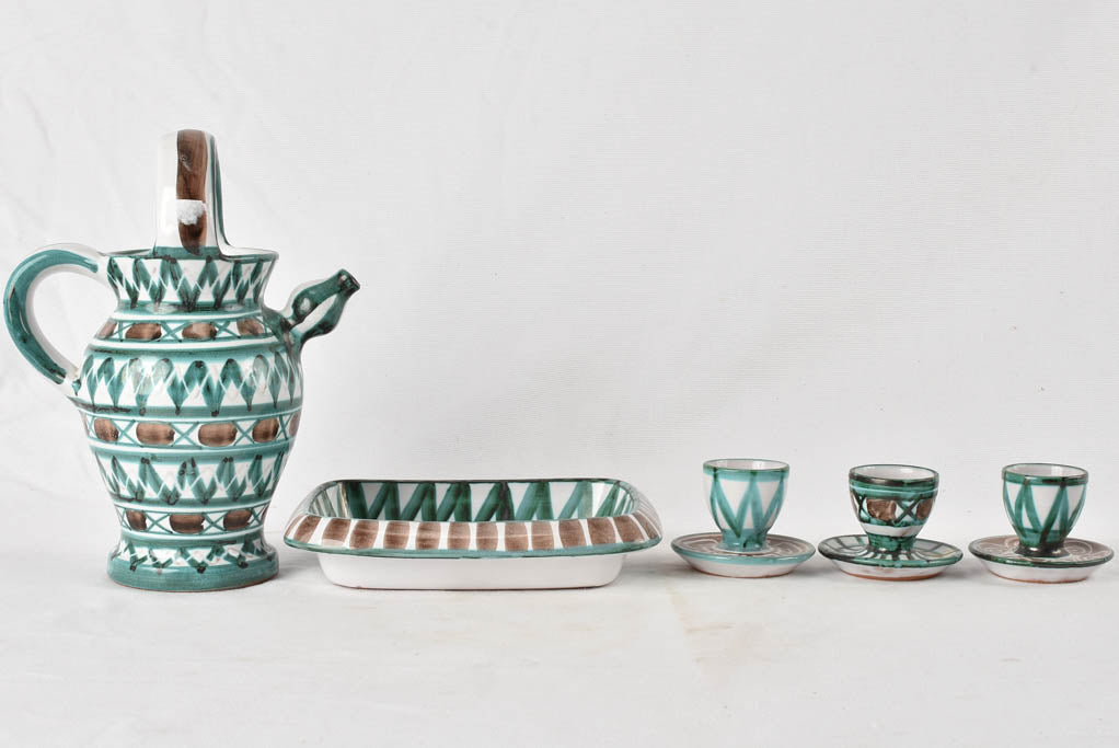 Collection of Picault ceramics w/ 5 egg cups